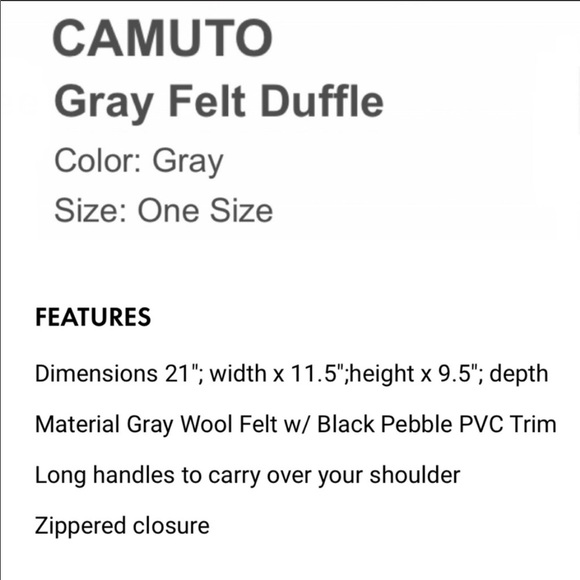 🆕 Travel Duffel Bag Tote GREY Wool Felt - Picture 4 of 16